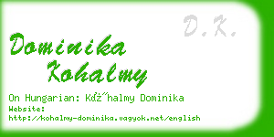 dominika kohalmy business card